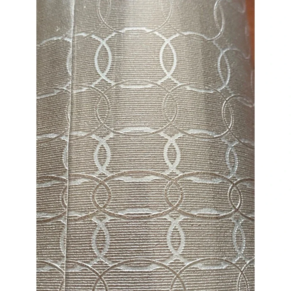York Wallcoverings Wallpaper Y6220805 Metallic Oval Mesh DoubleRoll Beige Silver